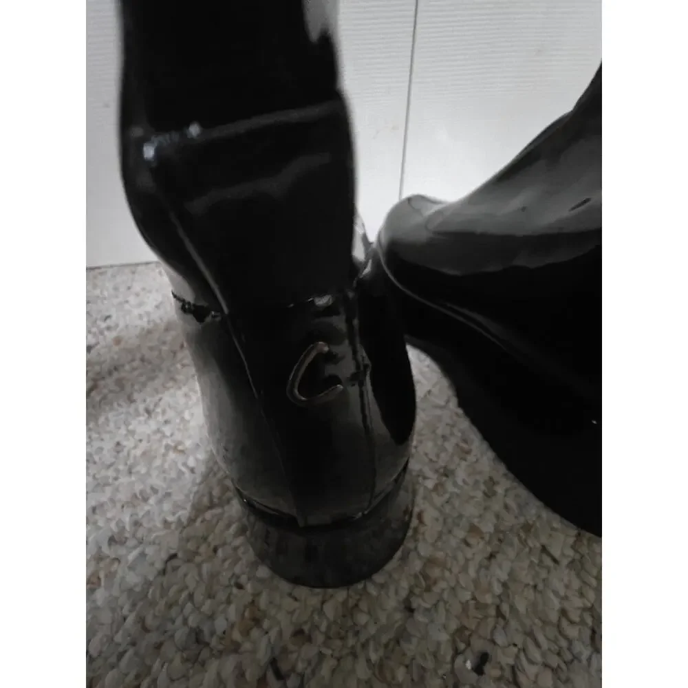 Sam Elderman Circus NY Black Patent Kimberly Boots Size 9 EUC